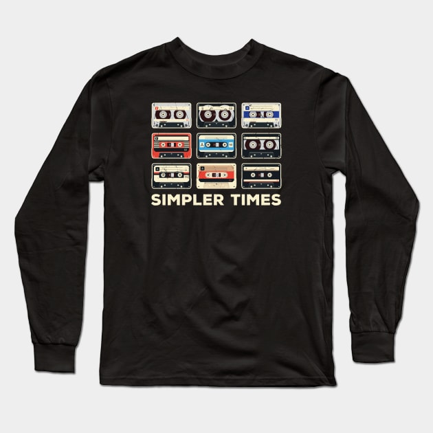 Simpler Times Collection of Cassette Tapes Long Sleeve T-Shirt by SLAG_Creative